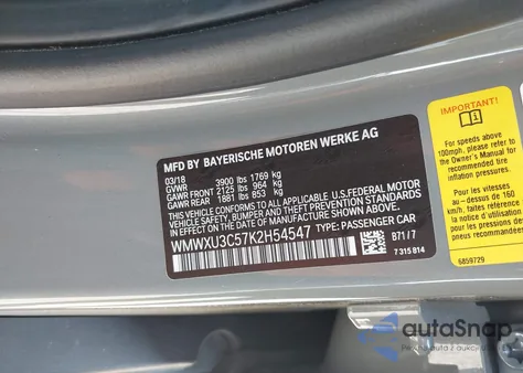 2019 Mini Hardtop Cooper S z USA, uszkodzony, nr VIN WMWXU3C57K2H54547